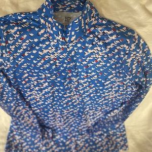NWT EP New York Ladies NWT Leisure Long Sleeve Golf Sun Shirt UV 50 Geometric XL